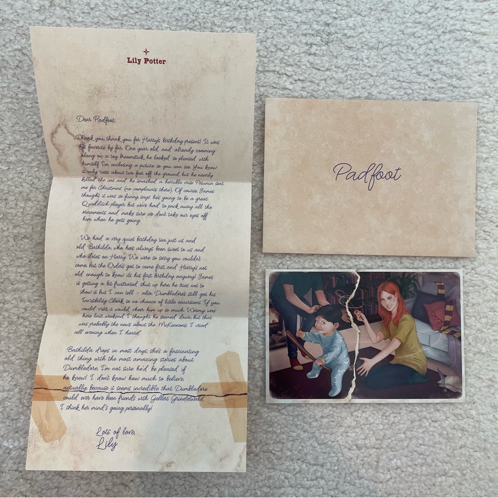 RARE LitJoy "Harry Potter" A Letter From Lily Potter To Padfoot (+ Illustration)